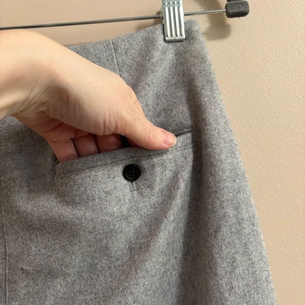 WILFRED Sz 4 Chambery Pants Grey Pleated Trousers Wool Cashmere Blend By Aritzia - Picture 6 of 15